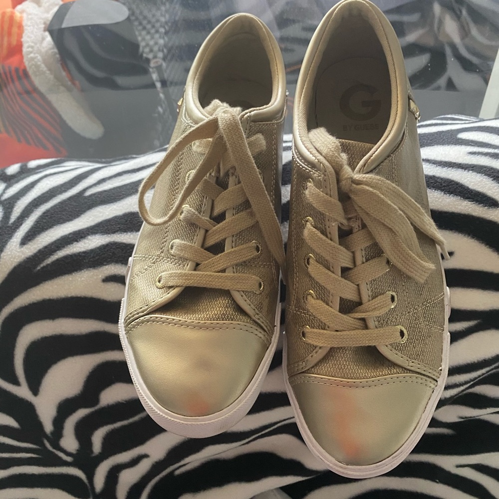 Gold guess sneakers